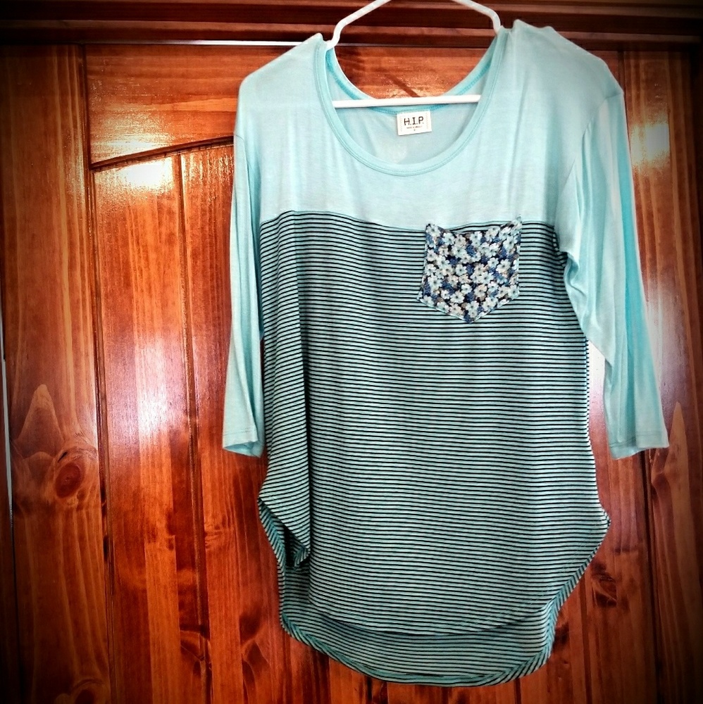 H.I.P. 3/4-Sleeve High-Low Shirt